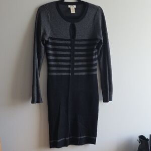 2/$20 Max Studio - Black Long Sleeve Crew Neck Sweater Dress - Size Medium